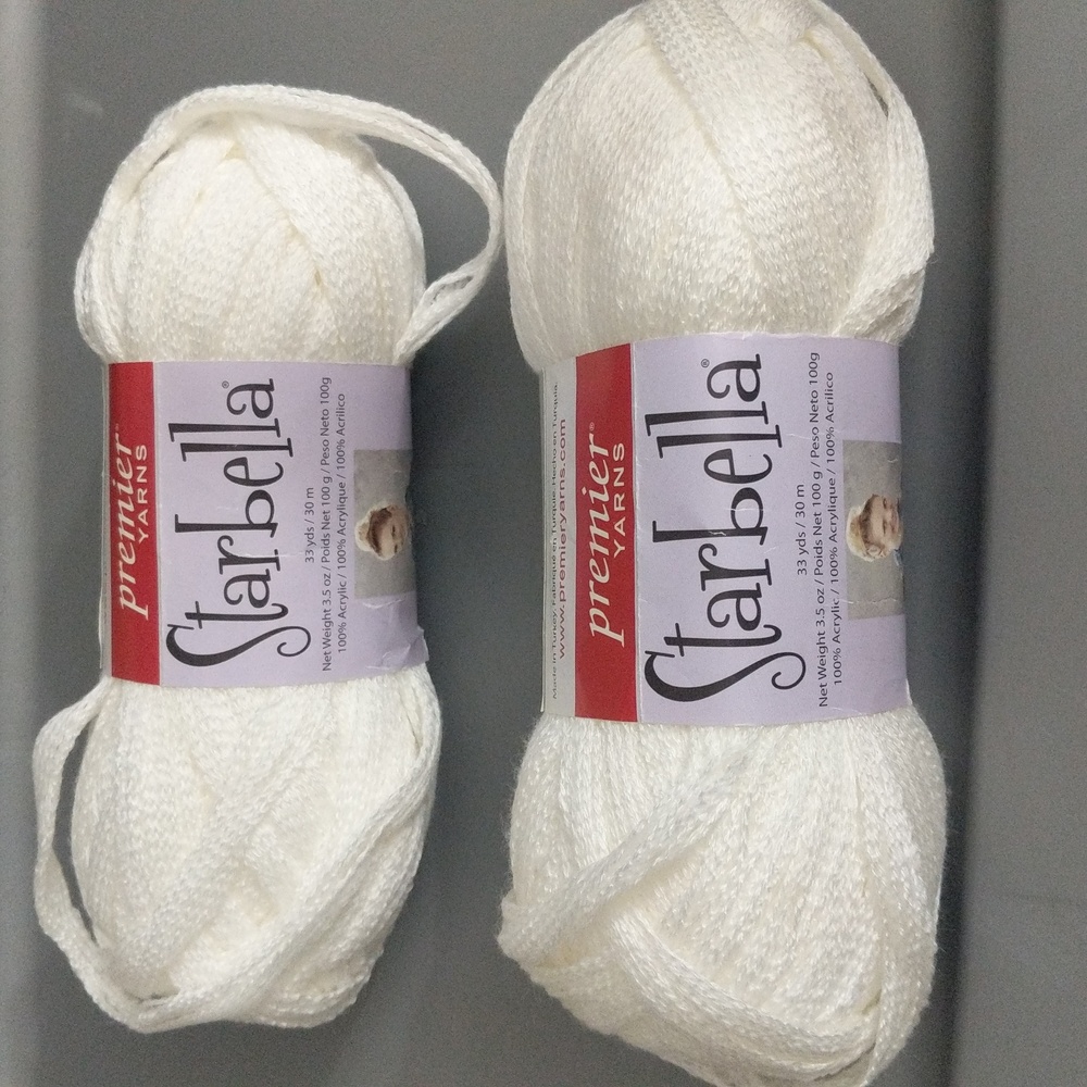 #.NWT Lot of 2 Premier Yarns Starbella Yarn. Color: White